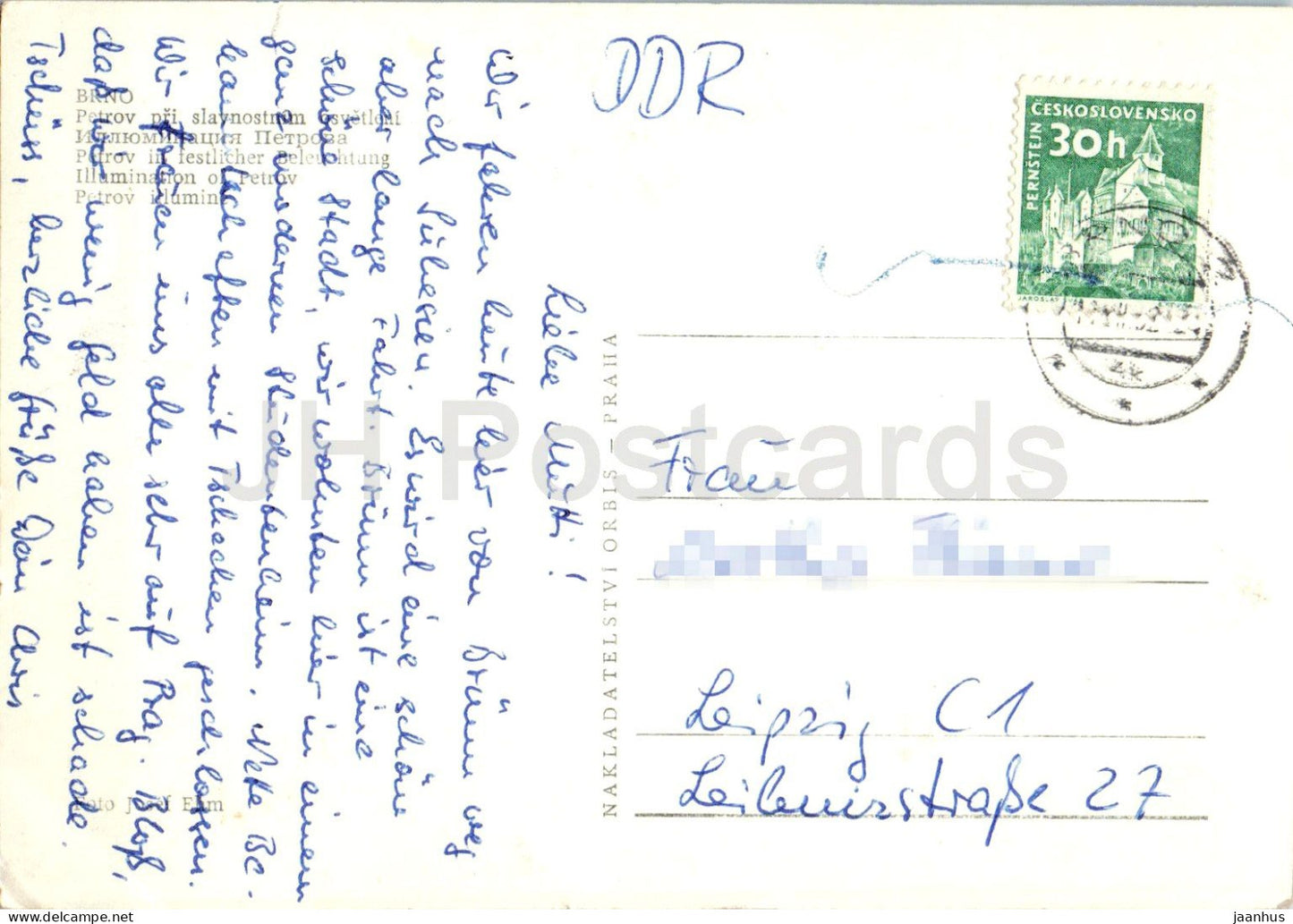 Brno - Petrov the Cathedral of St. Peter and Paul - old postcard - Czech Republic - Czechoslovakia - used