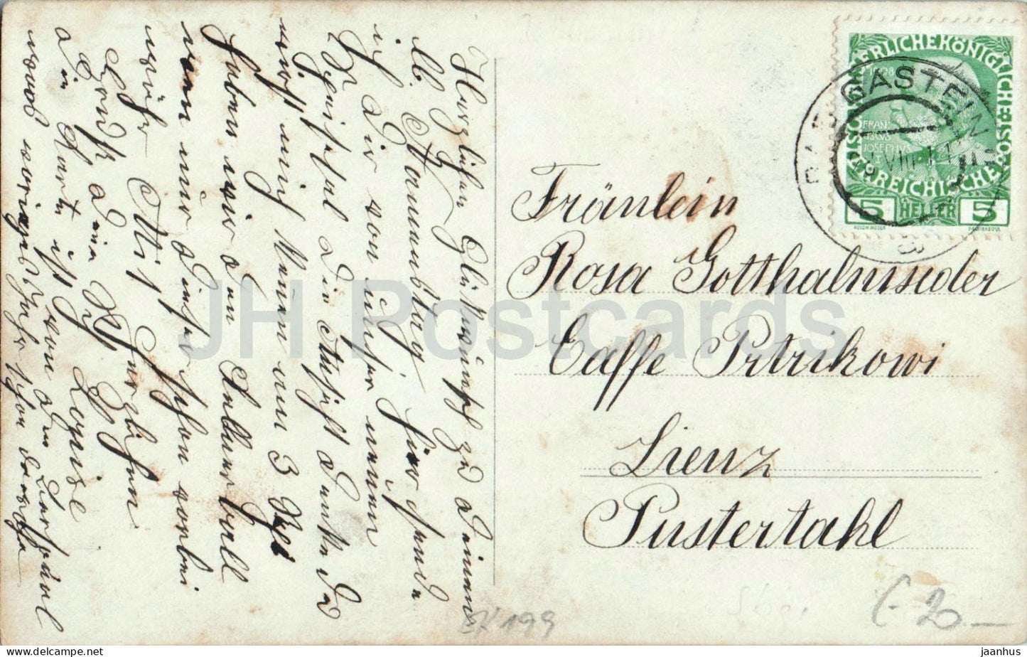 Bad Gastein - Hôtel Restaurant mit Terrasse - carte postale ancienne - 1911 - Autriche - utilisé