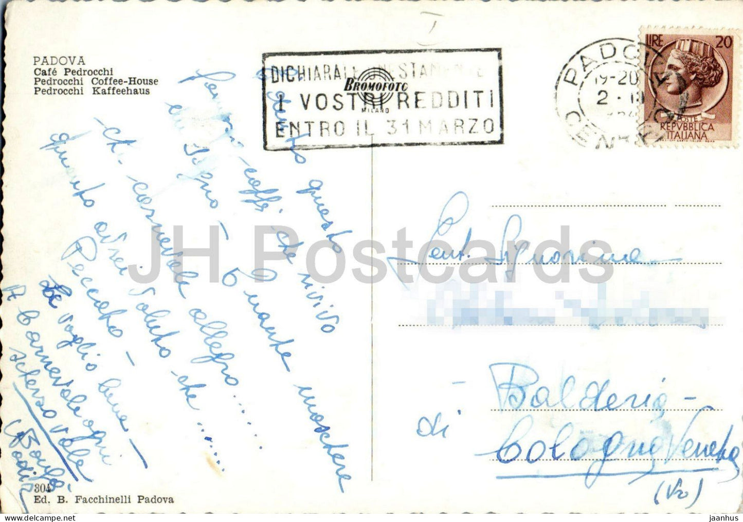 Padova - Caffe Pedrocchi - Padua - Pedrocchi Coffee House - cafe - 304 - Italy - used