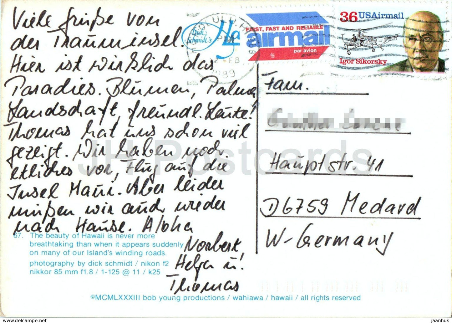 Die Schönheit Hawaiis - tropische Küste - Palmen - 1989 - USA - gebraucht