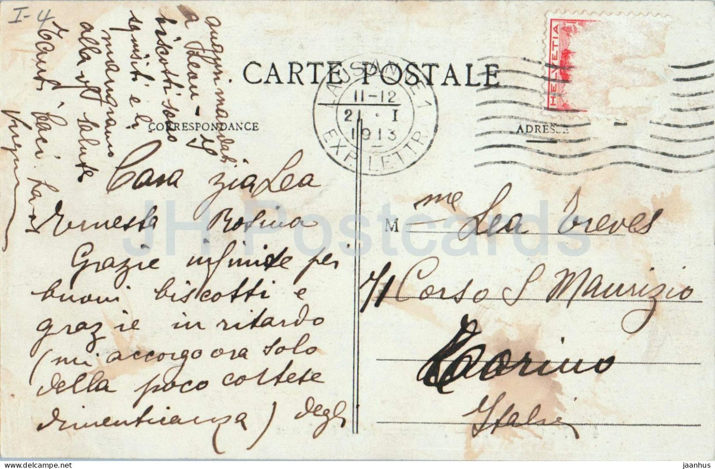 Ouchy - Promenade et Chateau - 4067 - old postcard - 1913 - Switzerland - used