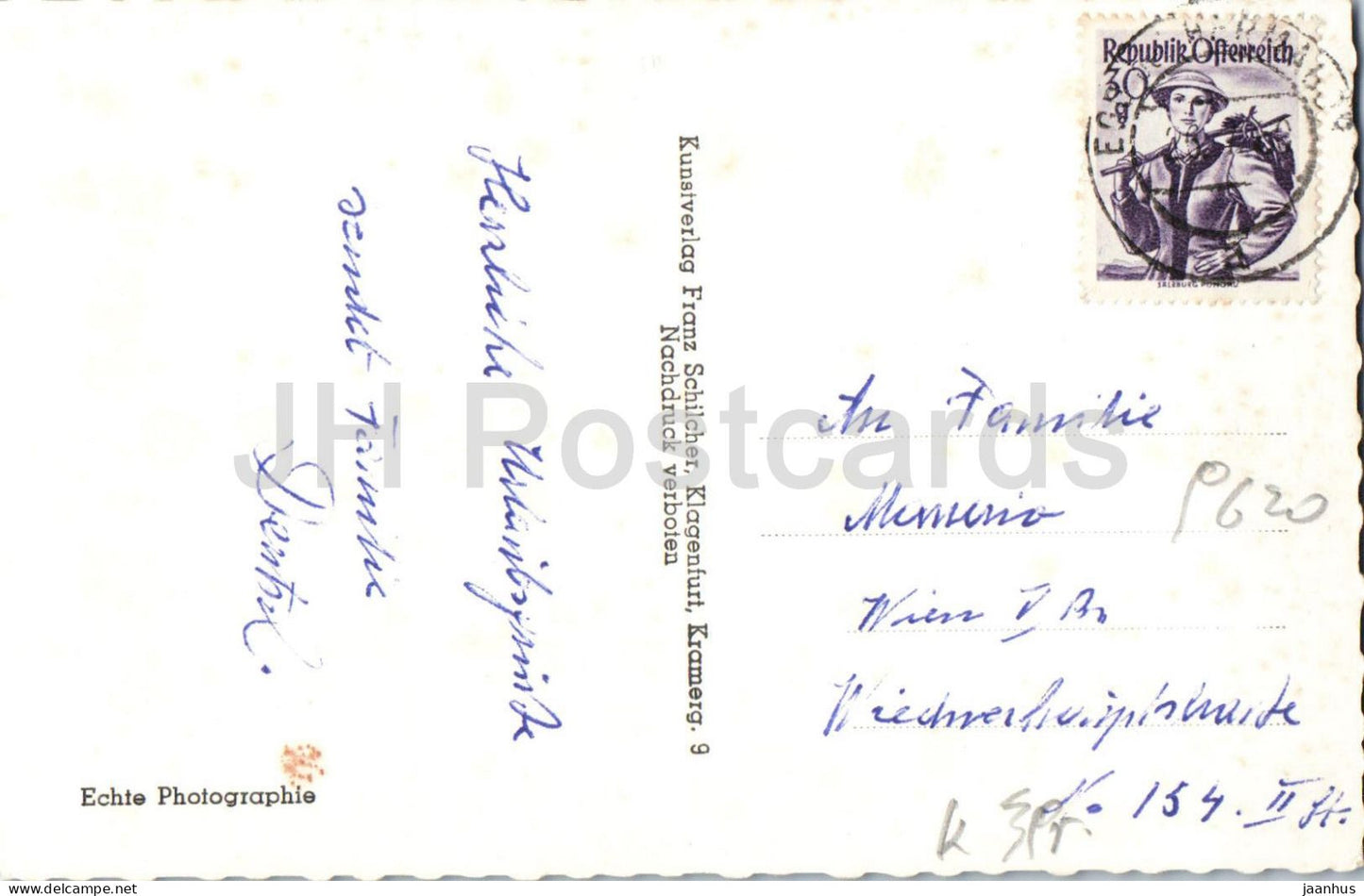Presseggersee mit Vellacher Egel 2108 m - Karnten - lake - mountains - 2375 - 1960s - Austria - used