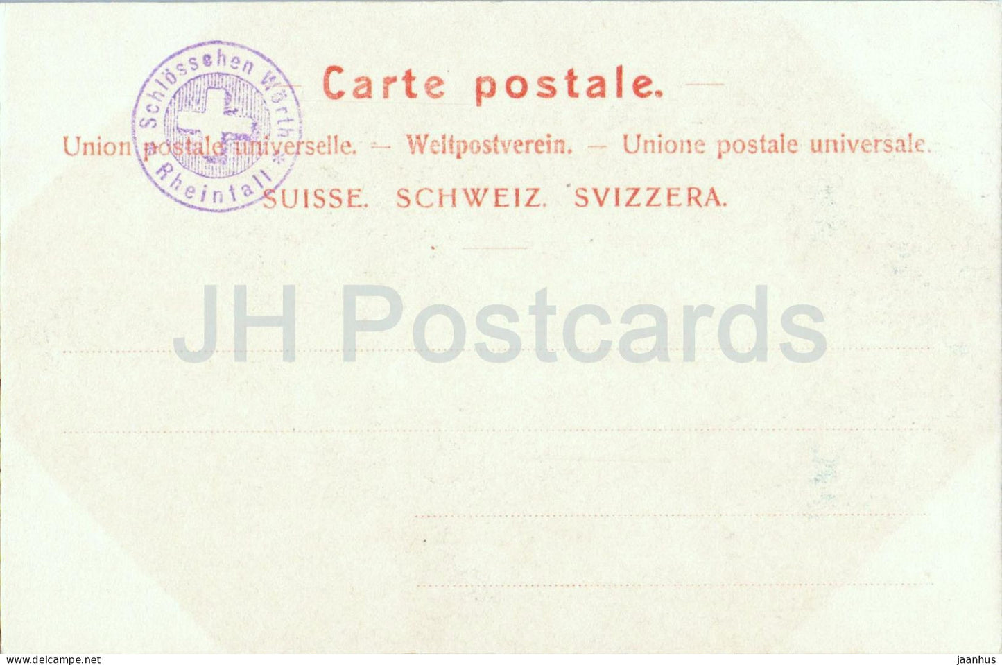 Rheinfall bei Schaffhausen - waterfall - Photoaquarell 7574 - old postcard - 1900s - Switzerland - unused