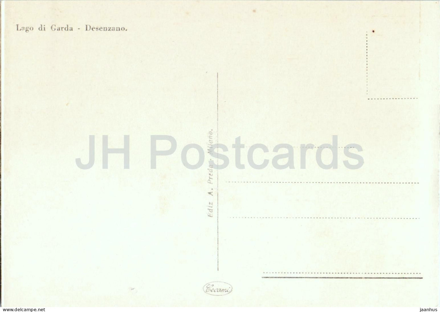 Lac de Garde - Desenzano - voilier - carte postale ancienne - Italie - non utilisée