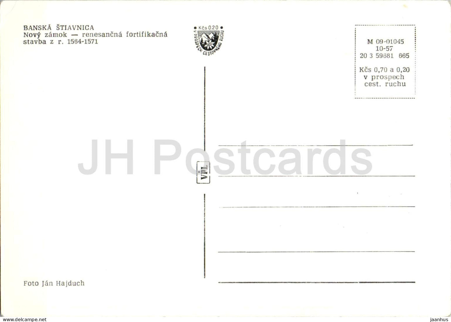 Banska Stiavnica - Novy zamok - Nouveau Château - forteresse de la Renaissance - vieille carte postale - Slovaquie - Tchécoslovaquie - neuve