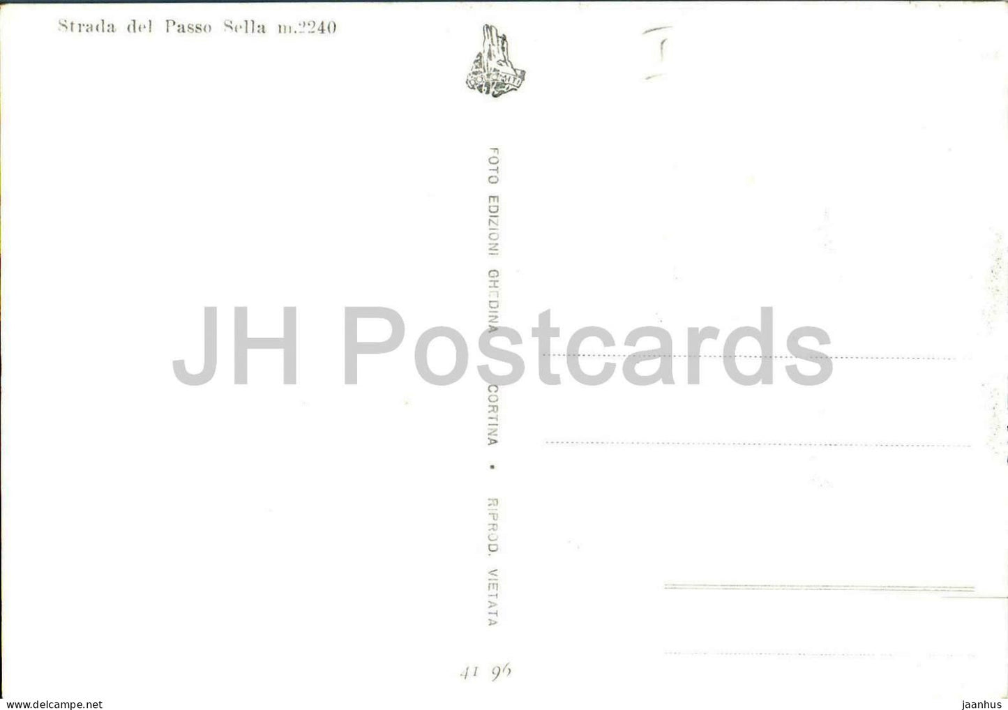 Strada del Passo Sella m. 2240 - Sassolungo - Dolomiten - Berge - Alpen - 4196 - alte Postkarte - Italien - unbenutzt