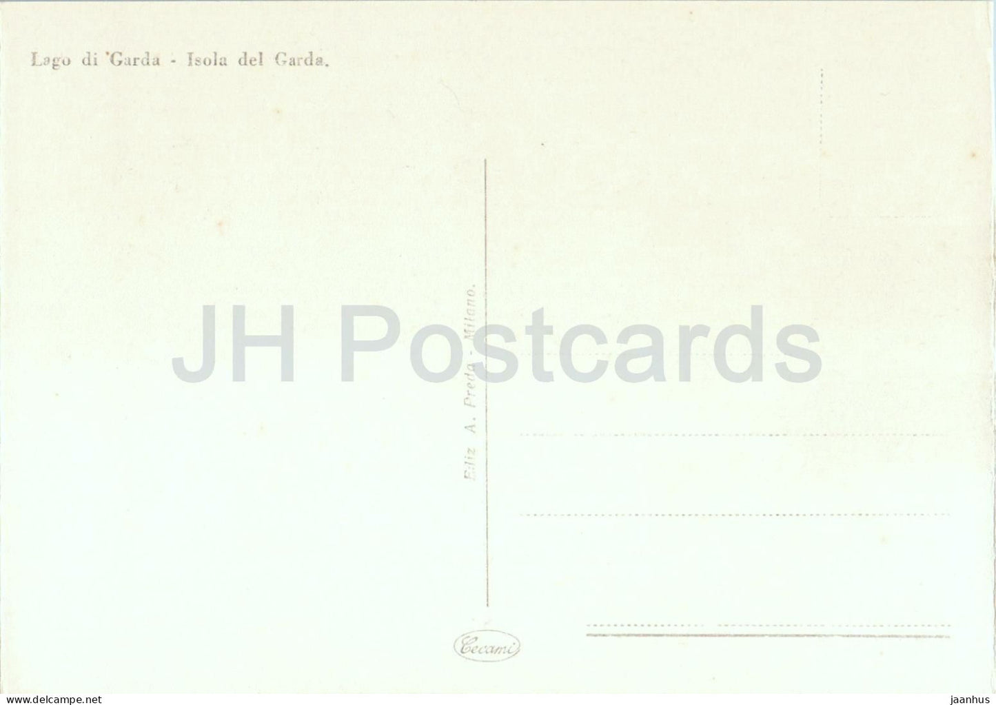 Lago di Garda - Isola del Garda - bateau - carte postale ancienne - Italie - inutilisé