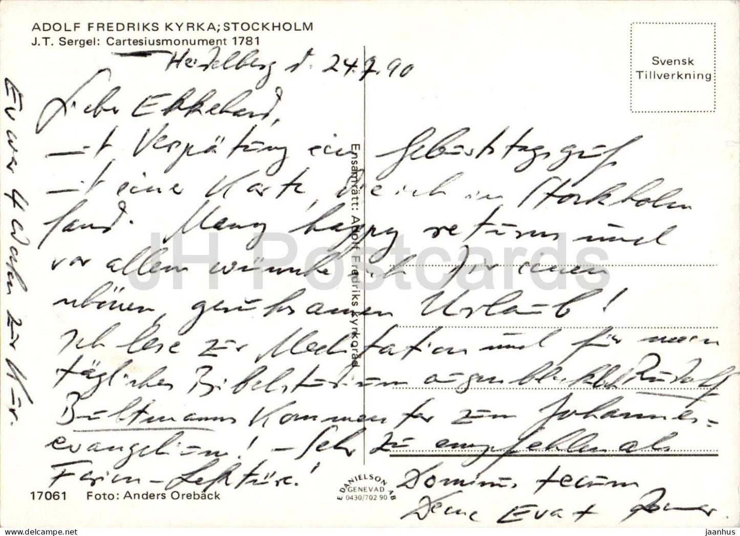 Stockholm - Adolf Fredriks Kyrka - Cartesiusmonument - church - 17061 - Sweden - used
