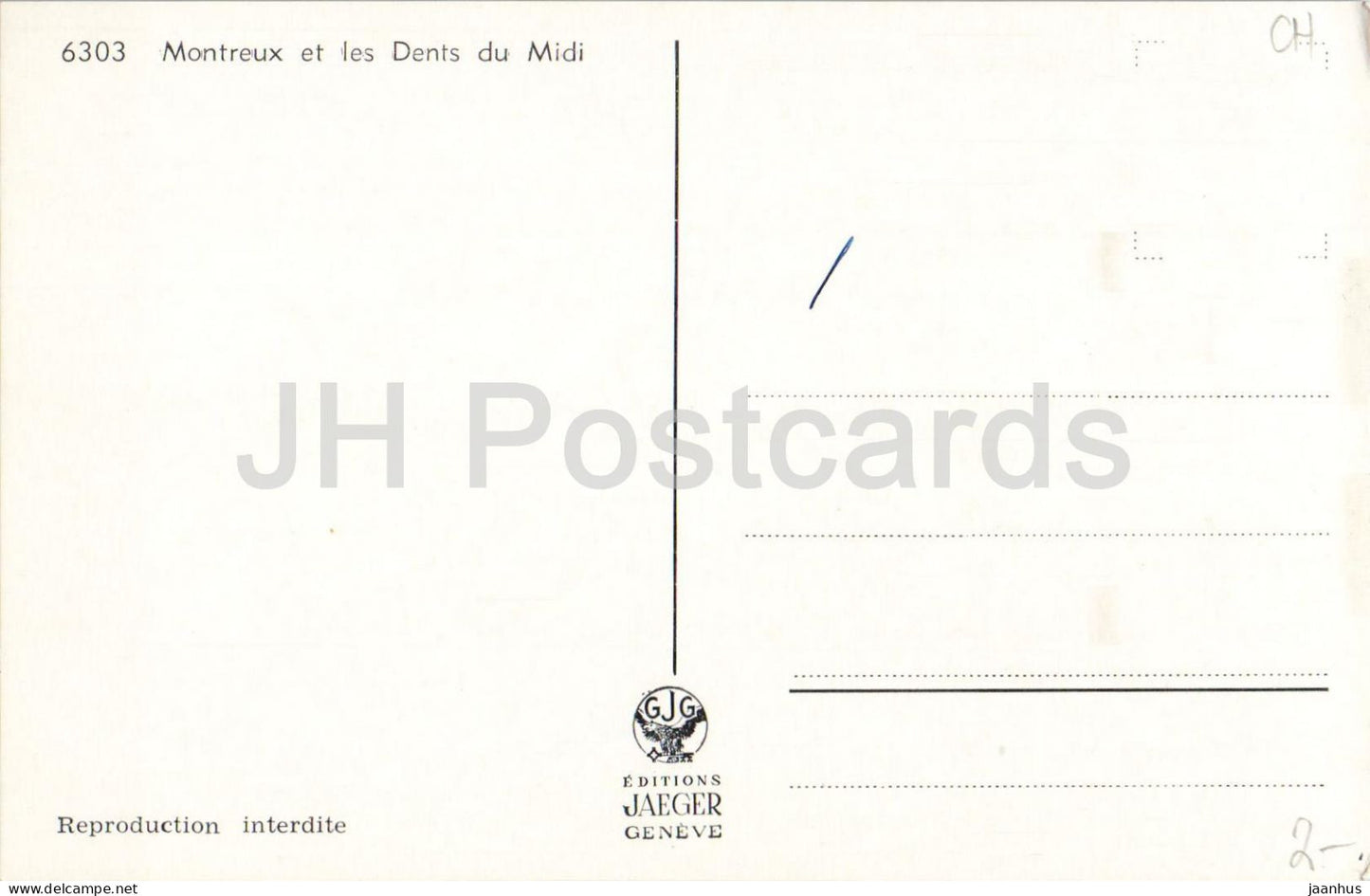 Montreux et les Dents du Midi - Lake Geneva - Alps - mountains - 6303 - old postcard - Switzerland - unused
