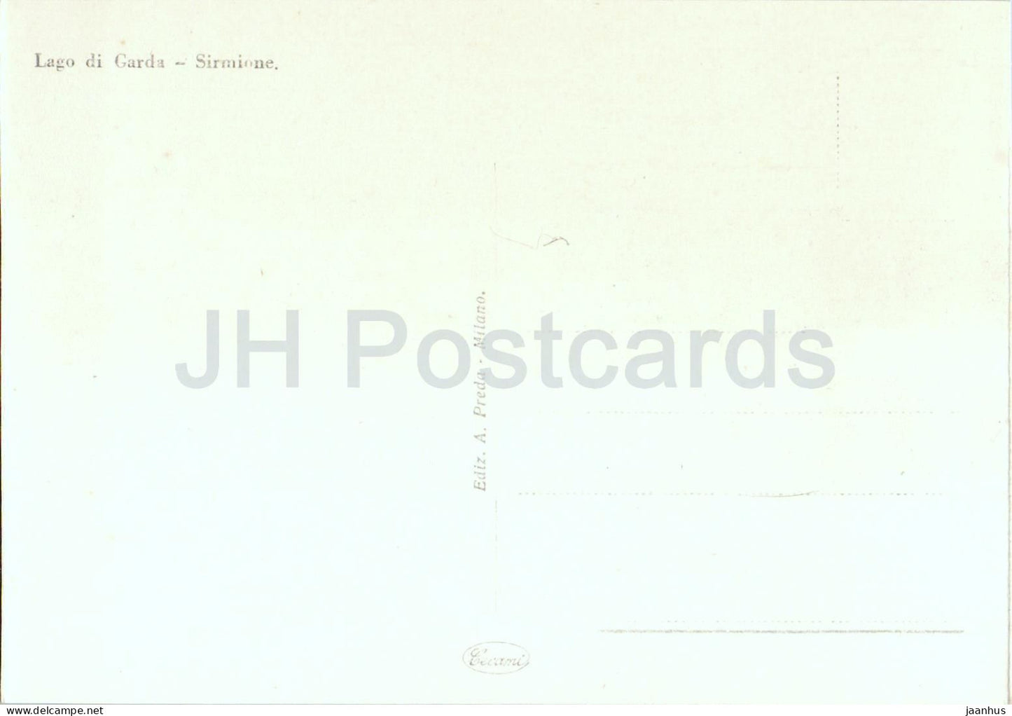 Lago di Garda - Sirmione - Scaliger castle - sailing boat - Tripoli - old postcard - Italy - unused