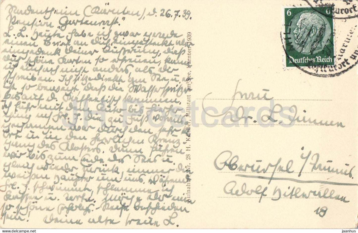 Millstatt am See - lake - mountains - old postcard - 1939 - Austria - used