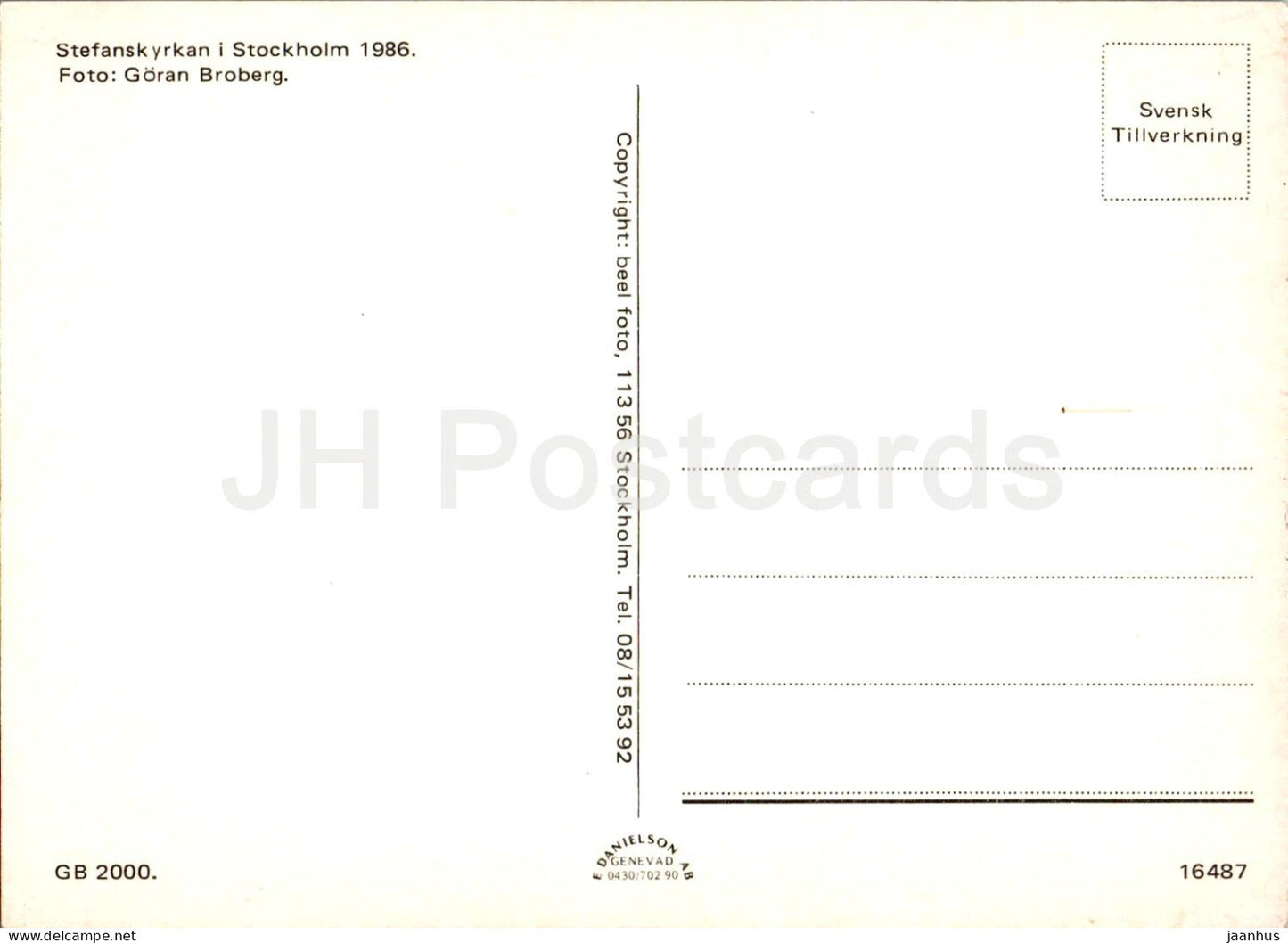 Stockholm - Stefanskyrkan - church - 16487 - Sweden - unused