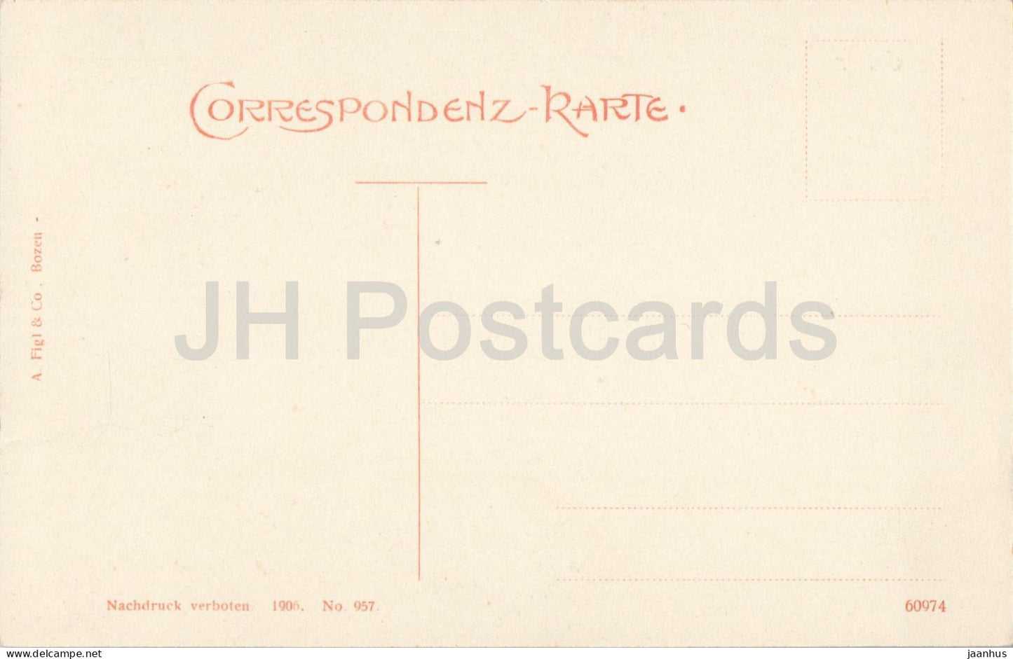 Ortler – montagne enneigée – Alpes – 957 – carte postale ancienne – 1906 – Italie – non utilisée