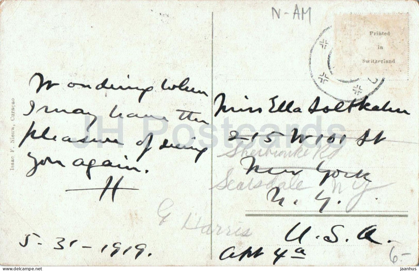 Curaçao – Gesamtansicht – Isaac F. Nieuw – 1919 – Kanada – gebraucht