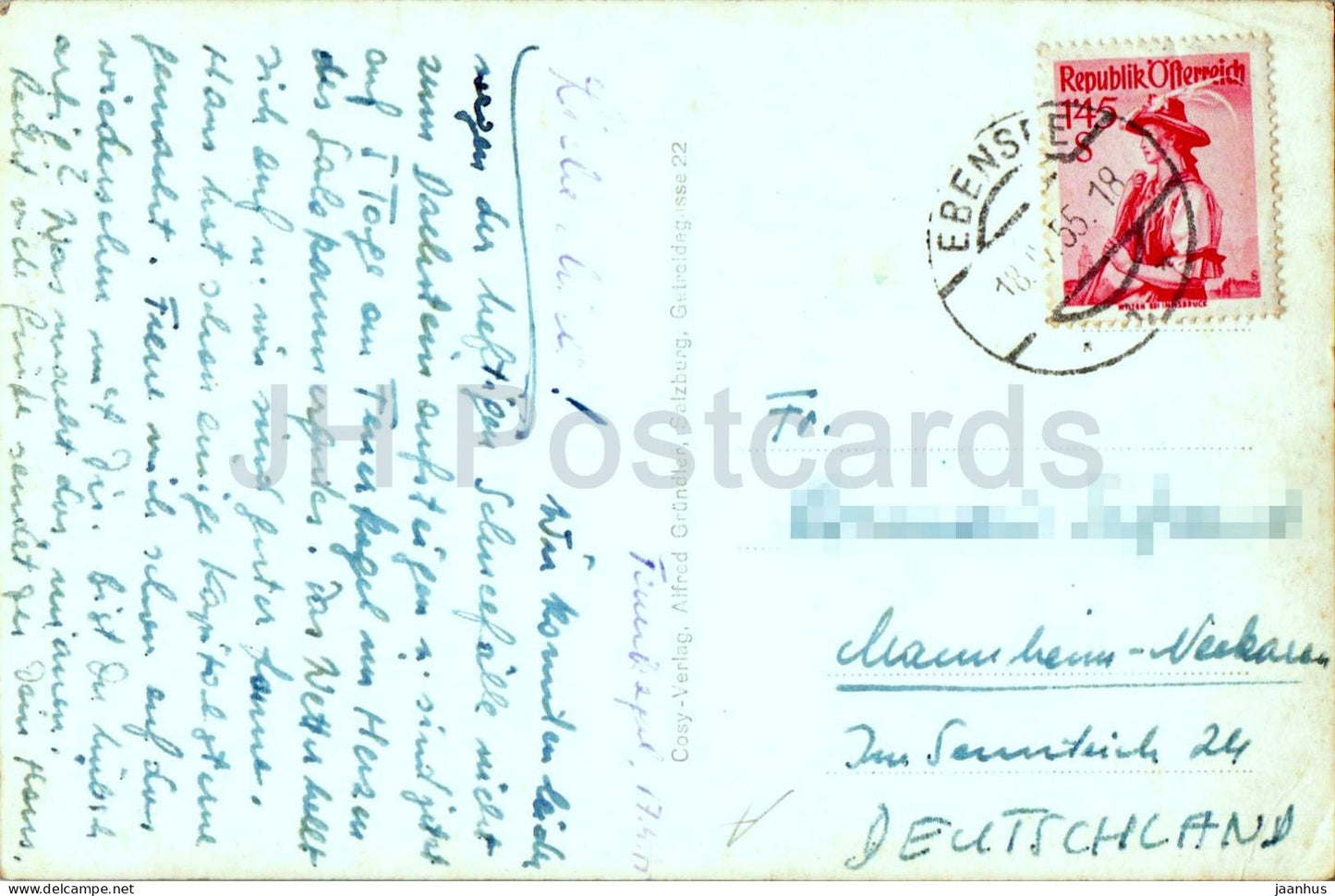 Skizirkus Feuerkogel - Skifahren Wintersport Seilbahn - Berge - Alpen - 163 - alte Postkarte - 1955 - Österreich - gebraucht