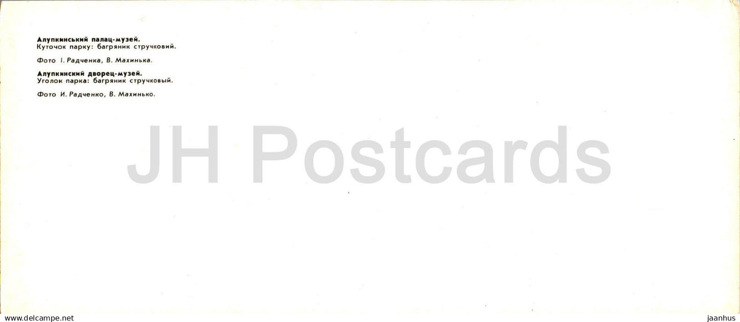 Musée du palais d'Alupka - Arbre de Judée - Cercis siliquastrum - 1981 - Ukraine URSS - non utilisé