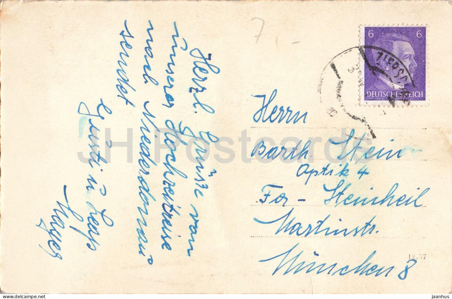 Ziersdorf - Hauptstrasse - vue sur la rue - H. Willinger Gasthof - photo - carte postale ancienne - années 1940 - Autriche - utilisé