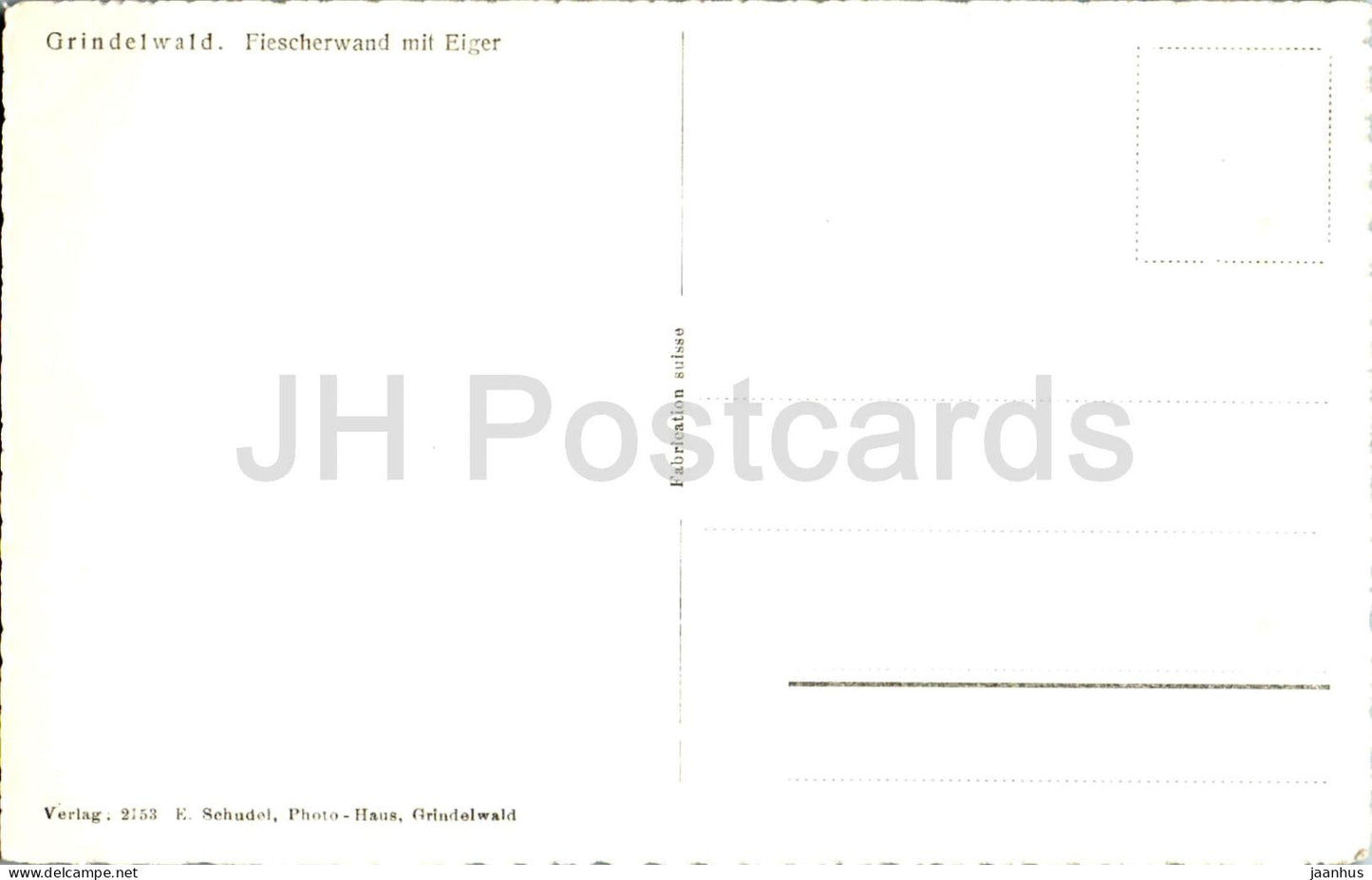 Grindelwald - Fiescherwand mit Eiger - mountains - Alps - meadow - 2153 - old postcard - Switzerland - unused