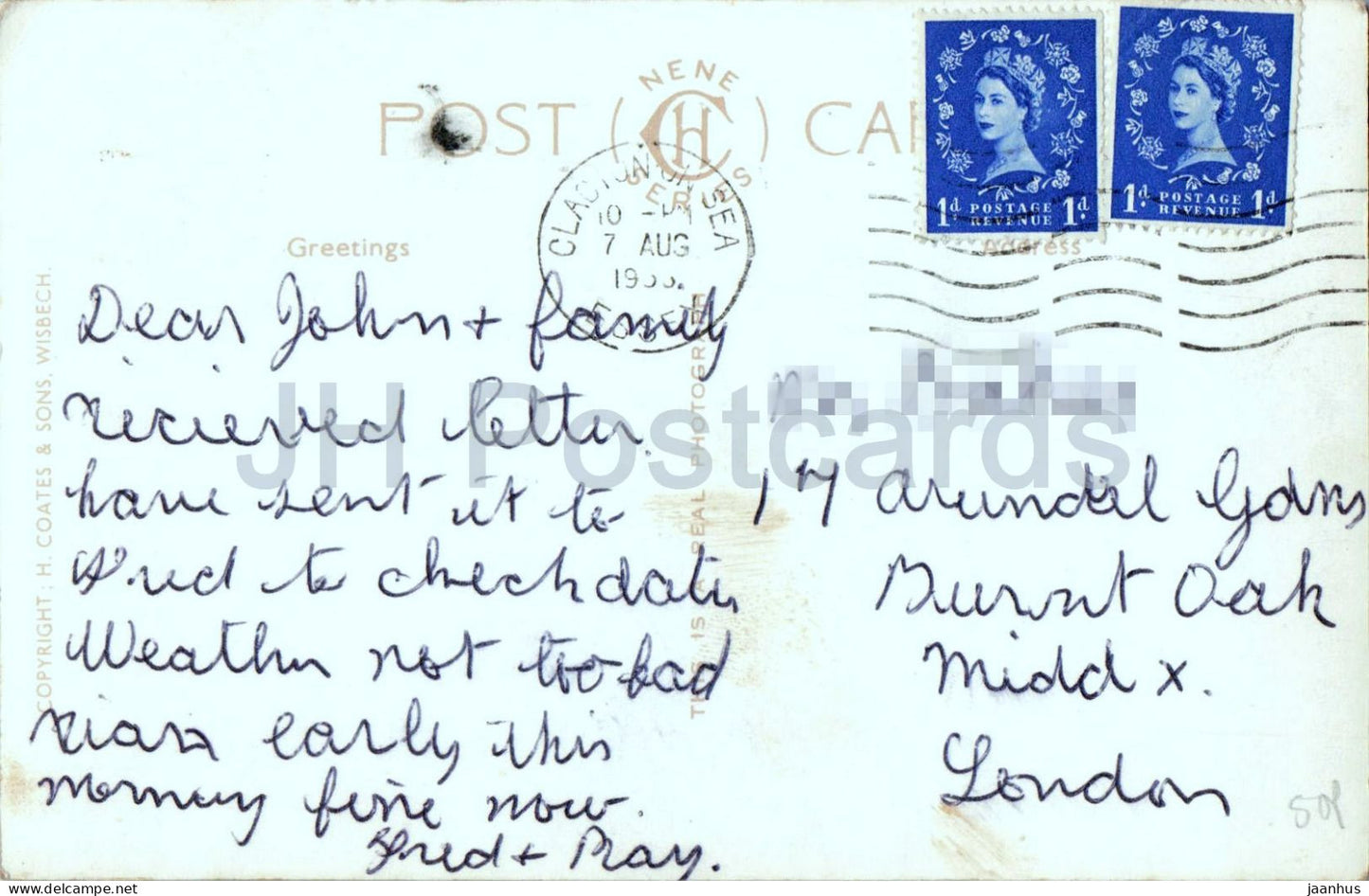 Valley Farm Camping Ground - Bauernhof-Café - Wohnwagen - alte Postkarte - 1950er Jahre - England - Vereinigtes Königreich - gebraucht