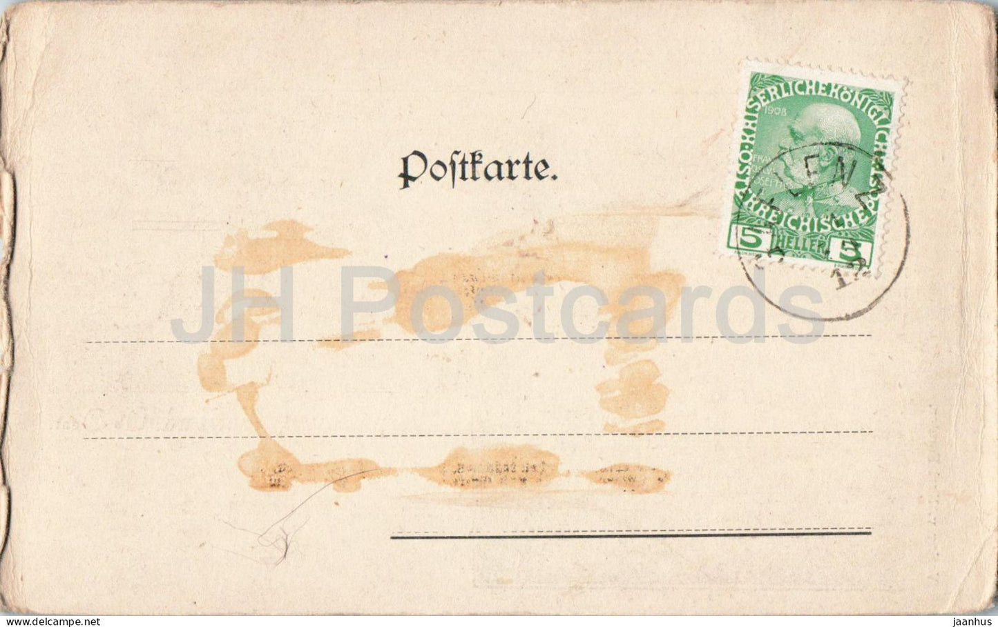 Gruss aus Oberland - Ob.-Oest. - village view - railway station - old postcard - 1912 - Austria - used