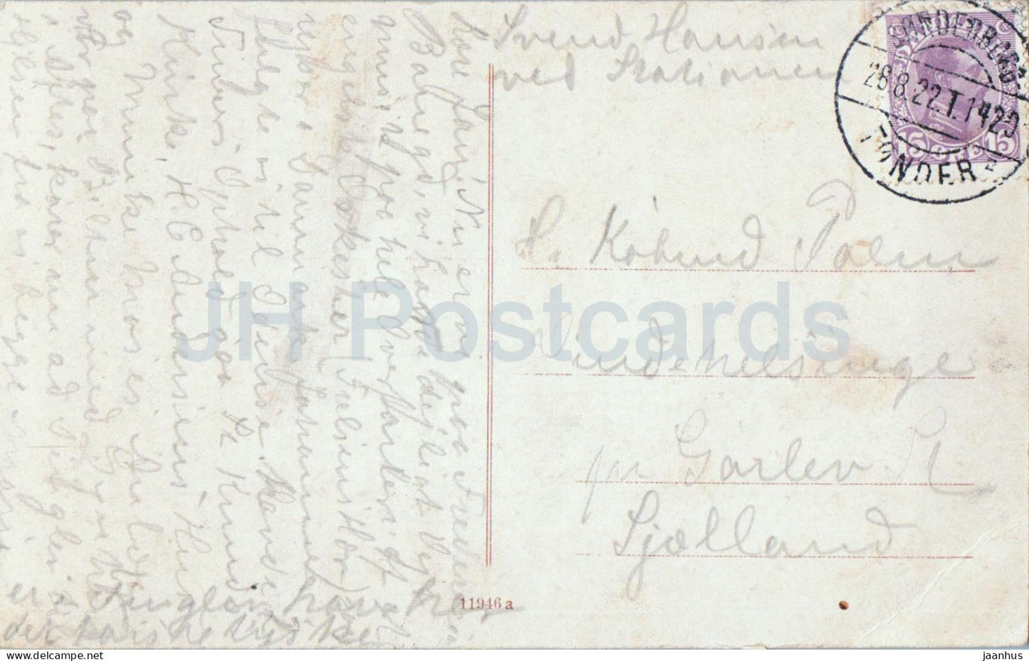 6. juillet 1849 - Slaget ved Fredericia - Bataille de Fredericia Relief - monument aux morts - carte postale ancienne - 1922 - Danemark - utilisé