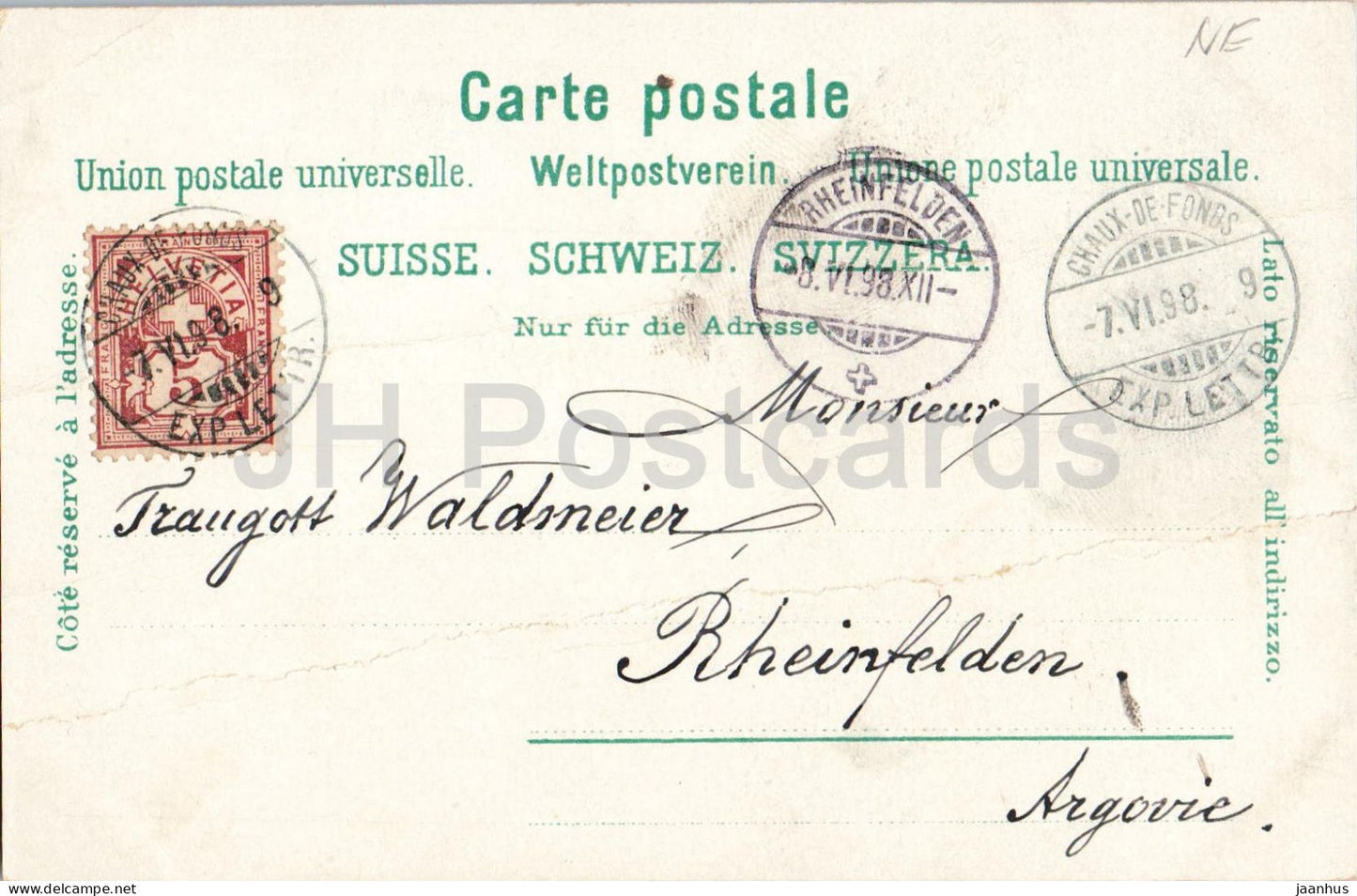 Souvenir du Locle - Col des Roches et Bassin du Doubs - Litho - 1327 - old postcard - 1898 - Switzerland - used