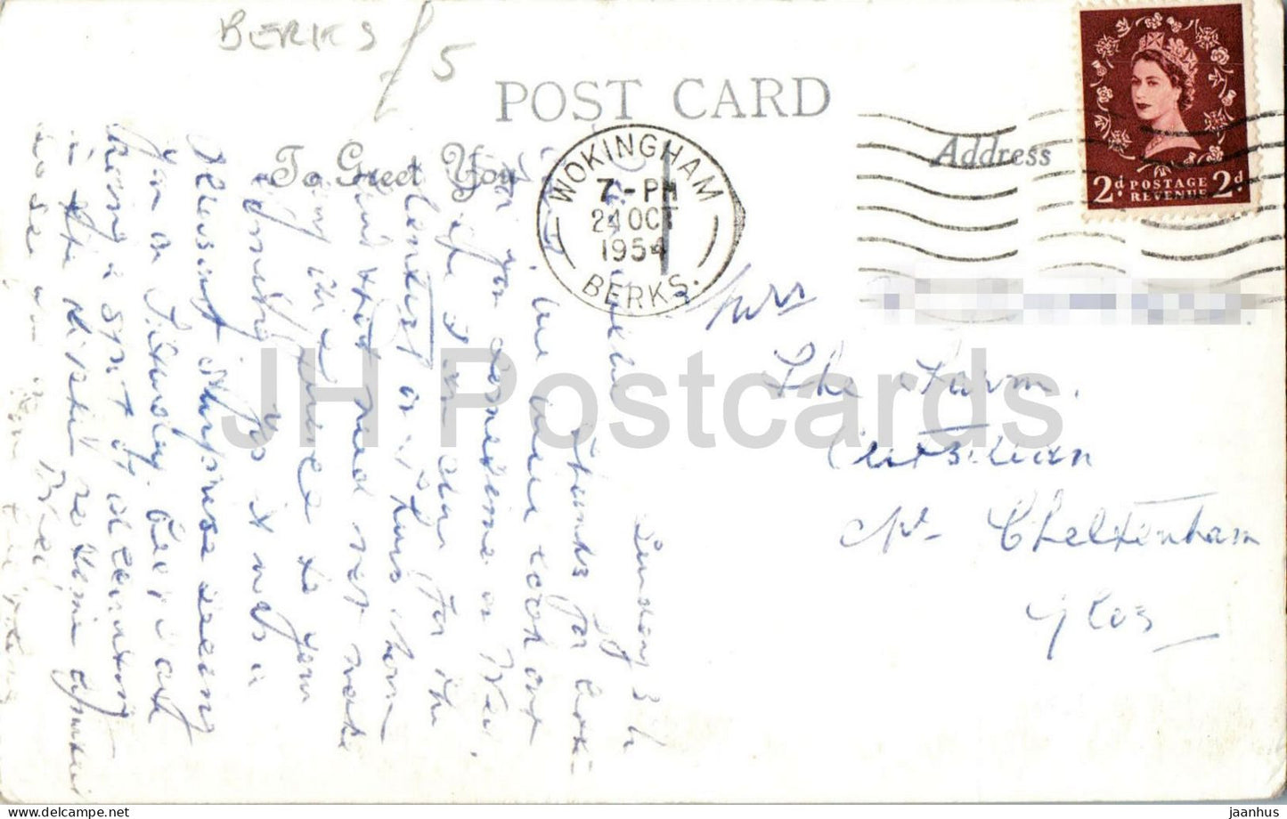 Reading Road Winnersh Berkshire – Dorfstraße – alte Postkarte – 1954 – England – Vereinigtes Königreich – gebraucht