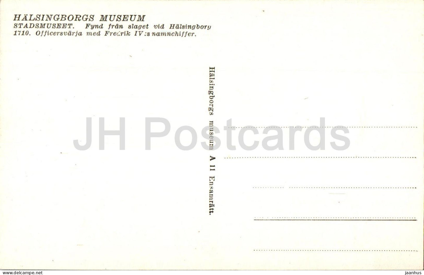 Musée Halsingborgs - Officersvarja - épée - A 11 - Suède - inutilisé