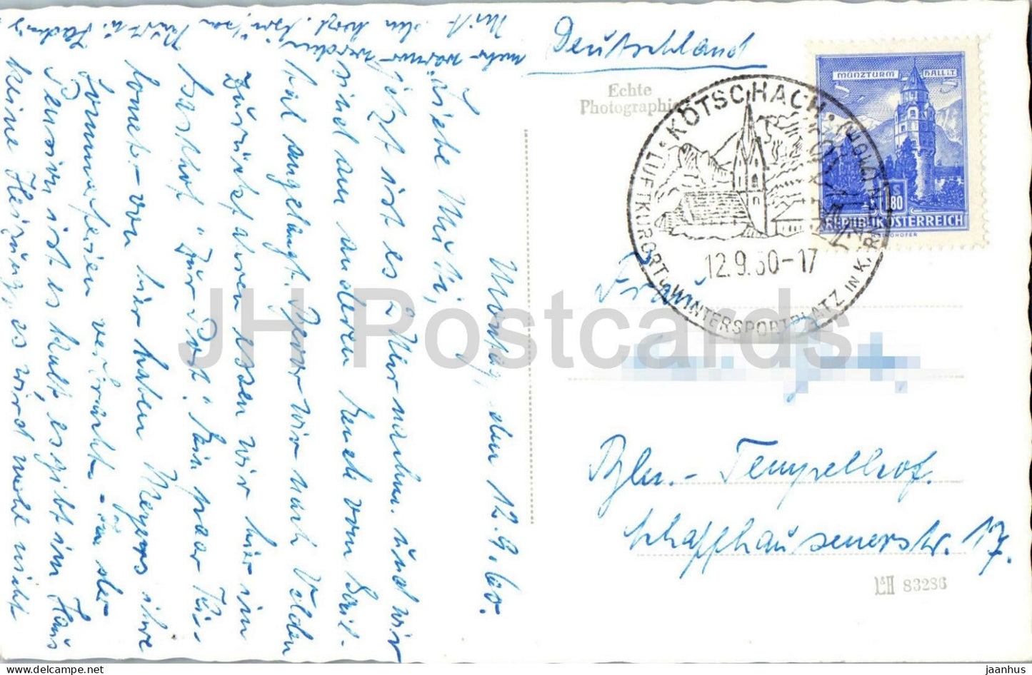 Kotschach - Kellerwand - Cellon - montagnes - Alpes - 83286 - 1960 - Autriche - usagé