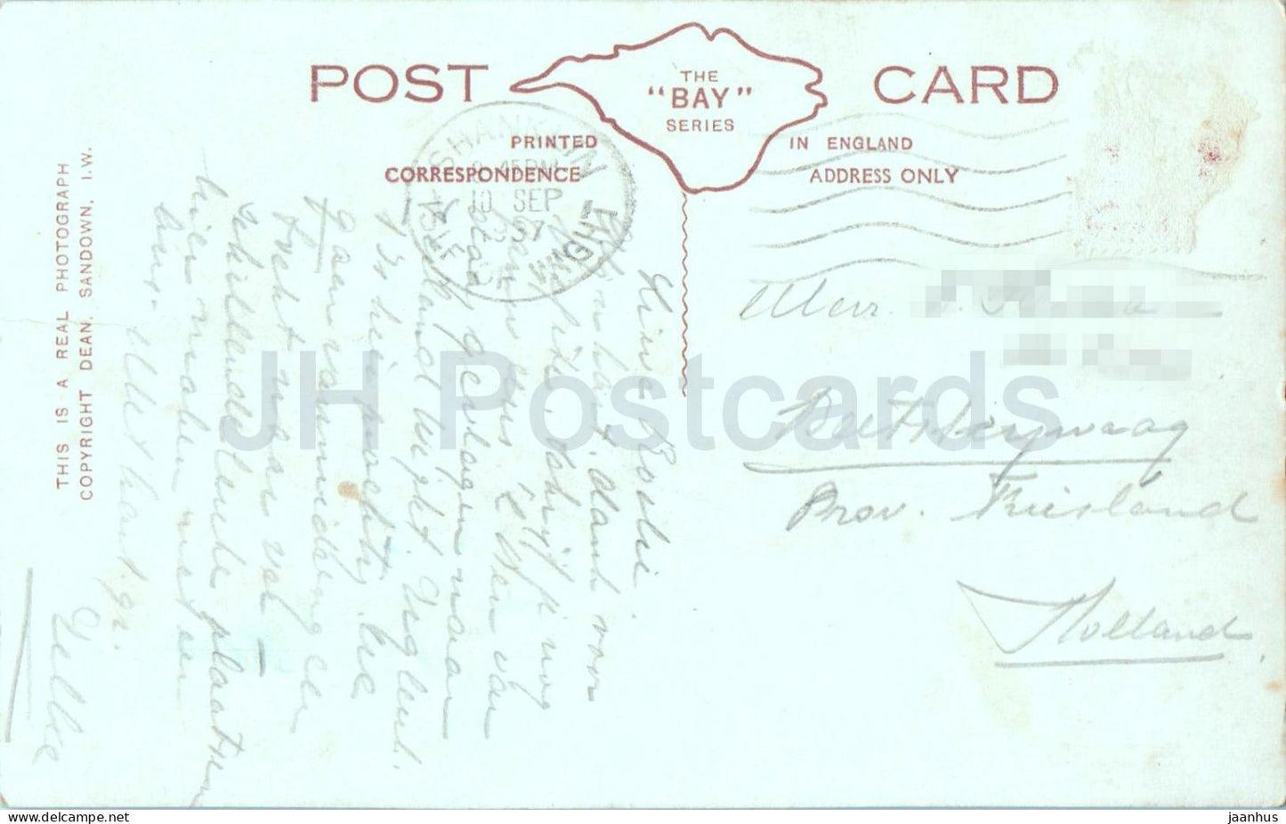 The Shore & Dunnose Head - Shanklin - I.W. - plage - falaise - vieille carte postale - 1957 - Angleterre - Royaume-Uni - utilisée