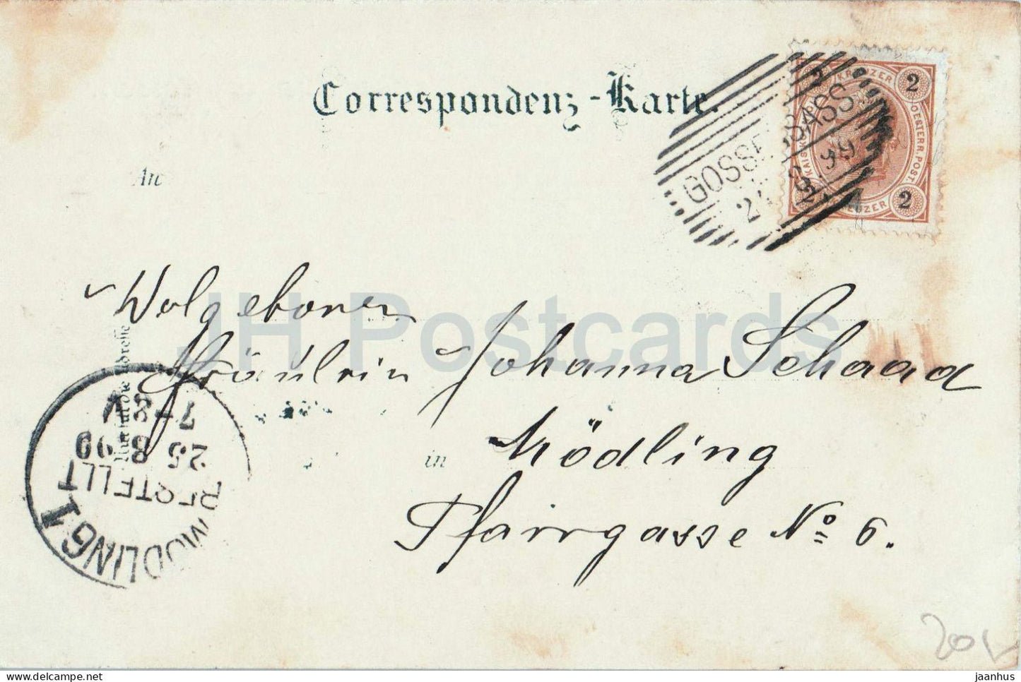 Gruss aus Pflersch - Kirche und Widum - Église - village alpin - carte postale ancienne - 1899 - Autriche - utilisé