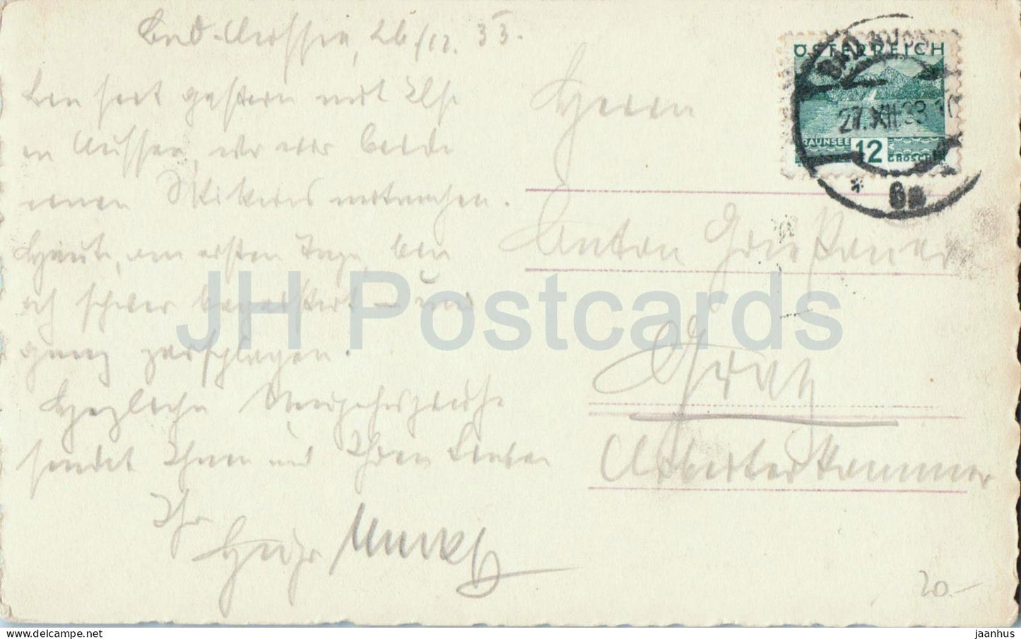 Blick vom Zinken - montagne - photo - carte postale ancienne - 1933 - Autriche - utilisé