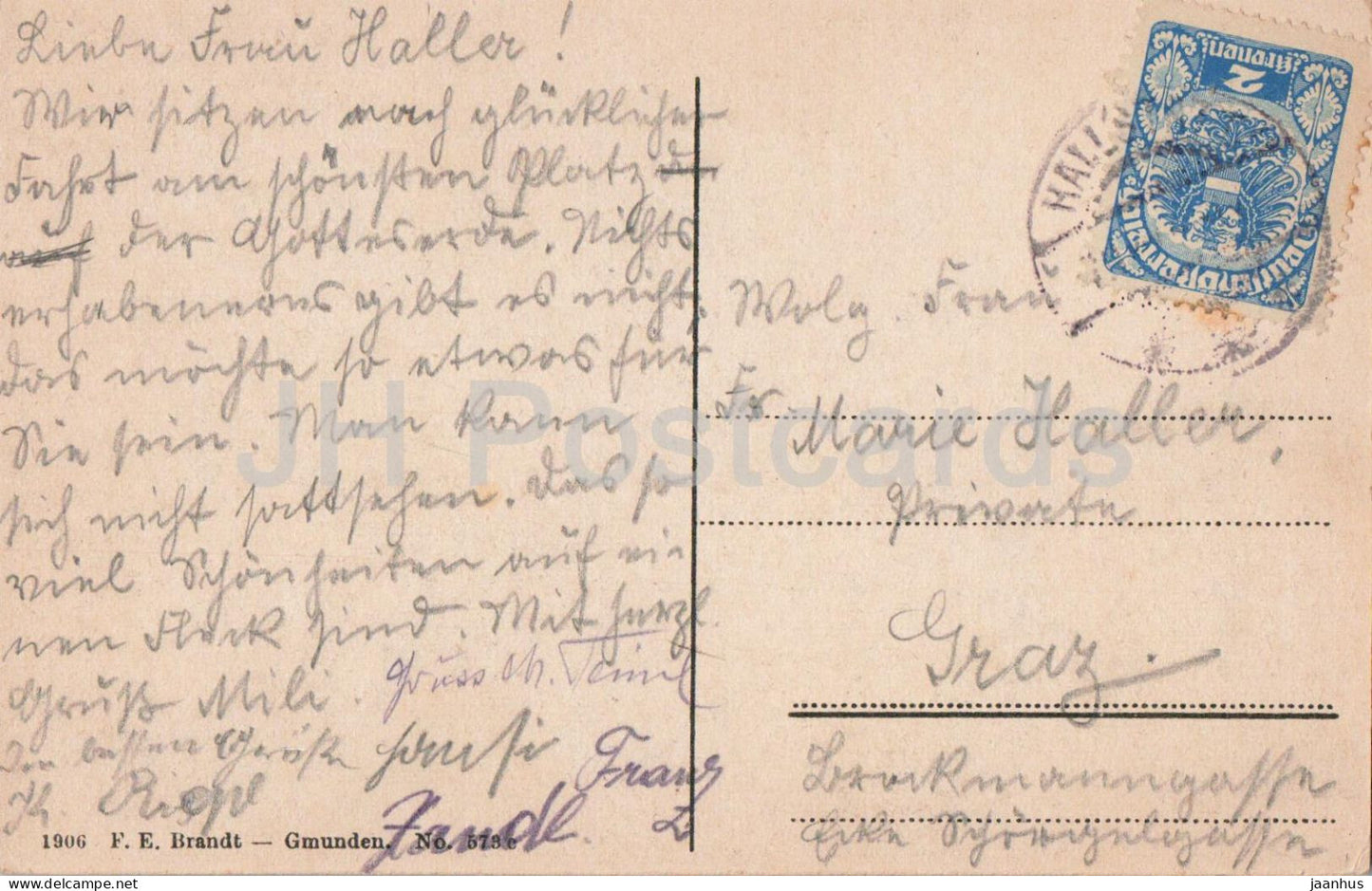 Salzkammergut - Hallstatt - Fronleichnamsprozession - boat - 573 - old postcard - 1906 - Austria - used