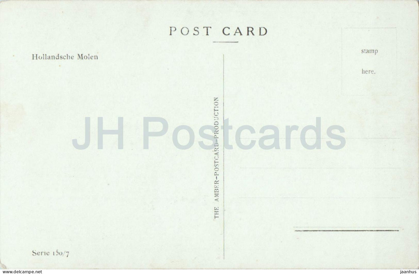 Hollandsche Molen - Dutch Windmills - windmill - 150/7 - old postcard - Netherlands - unused