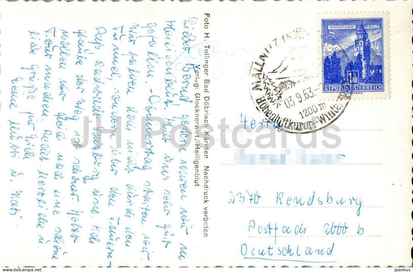 Grossglockner 3798 m mit Pasterzengletscher u. Johannisberg 3460 m - mountains - Alps - 516 - 1963 - Austria - used