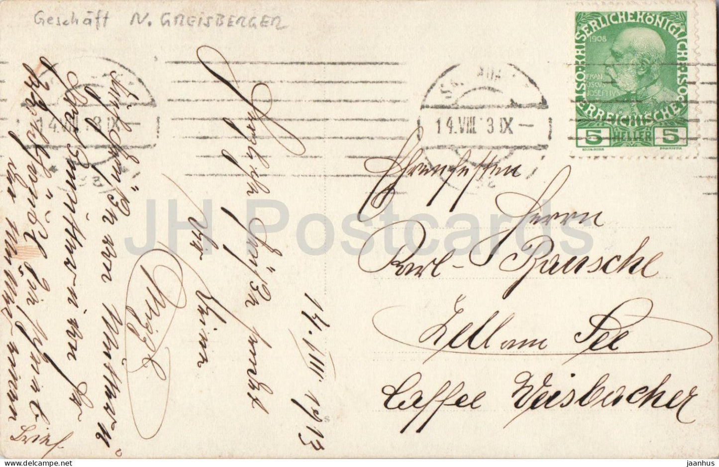 Mother and Daughter - shop - portrait - family - old postcard - 1913 - Austria - used