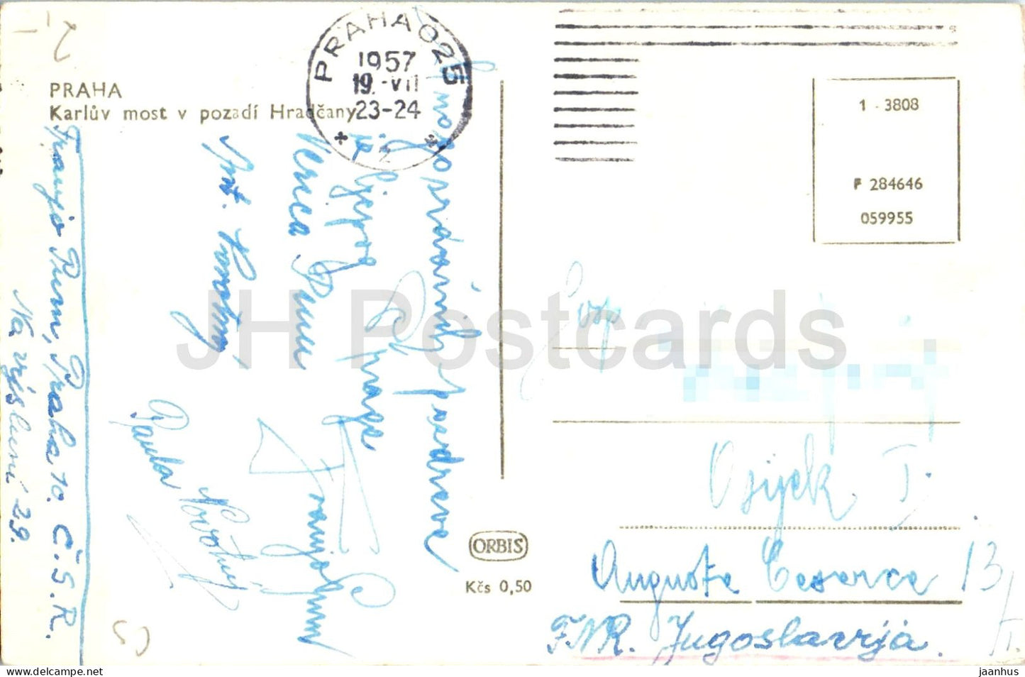 Praha - Prag - Karlův most - Karlsbrücke - alte Postkarte - 1957 - Tschechische Republik - Tschechoslowakei - gebraucht