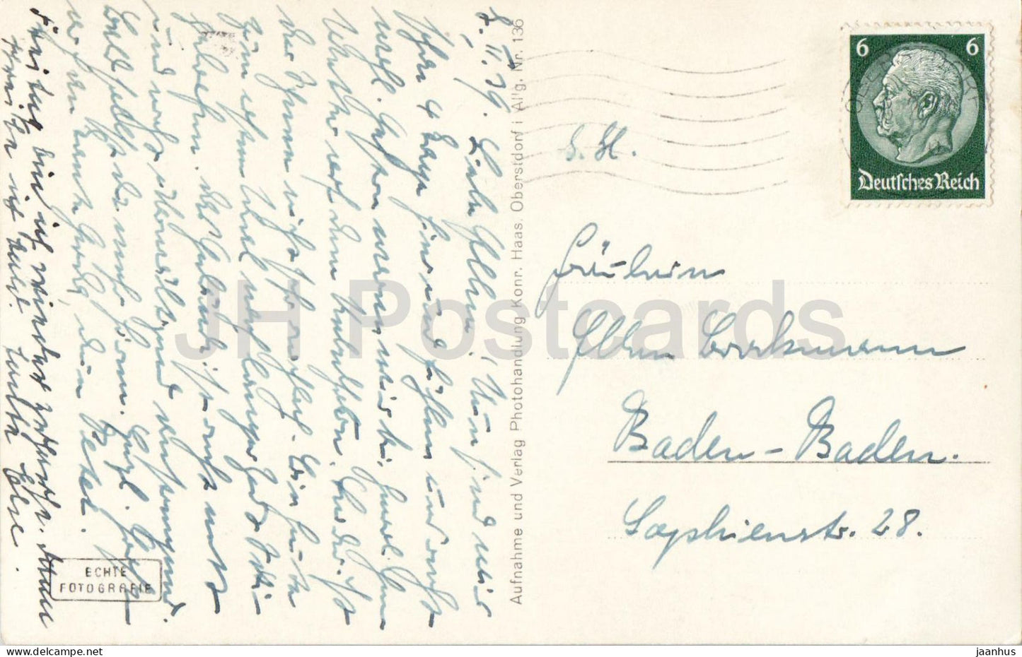 Nebelhornschutzhaus und Bergstation - mountain station - 136 - old postcard - 1930s - Germany - used