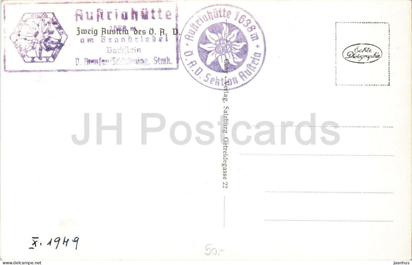 Ausblick vom Dachsteingipfel 3004 m - BL 1725 - old postcard - 1949 - Austria - unused