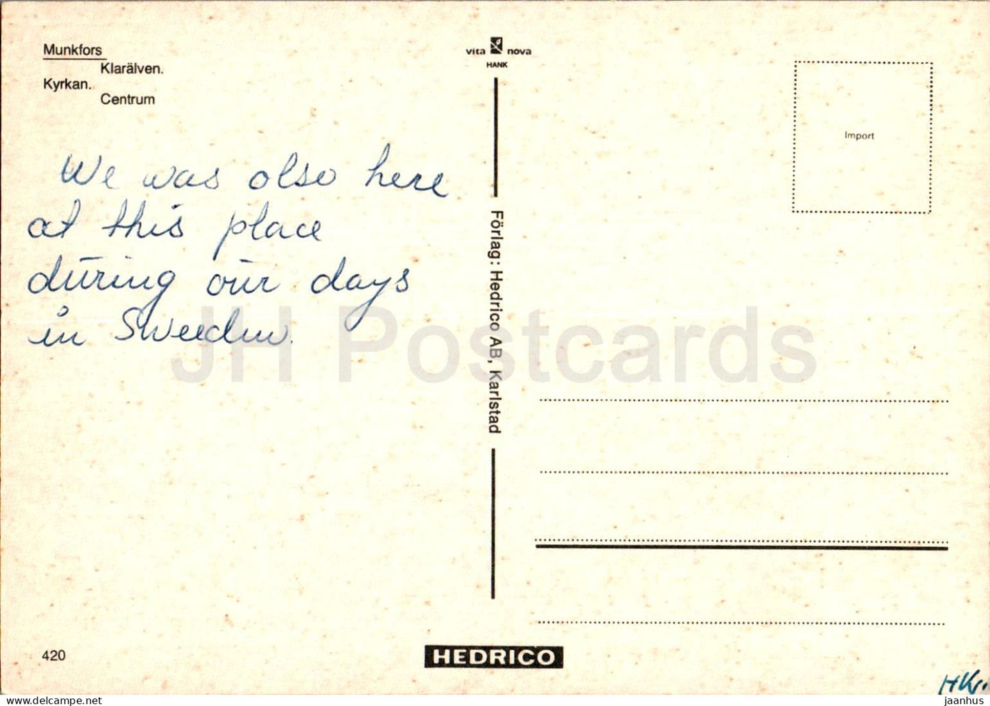 Halsning fran Munkfors - Kyrkan - Klaralven - Centrum - multiview - église - pont - 420 - Suède - utilisé