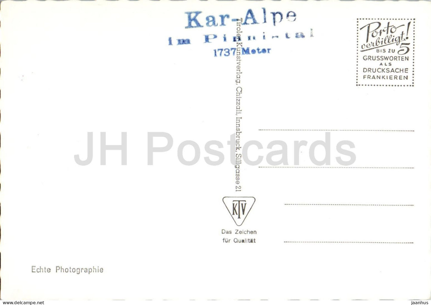 Karalpe 1738 m mit Pinnisjoch 2389 m und Habicht 3280 m - Berge - 3046 - alte Postkarte - Österreich - unbenutzt