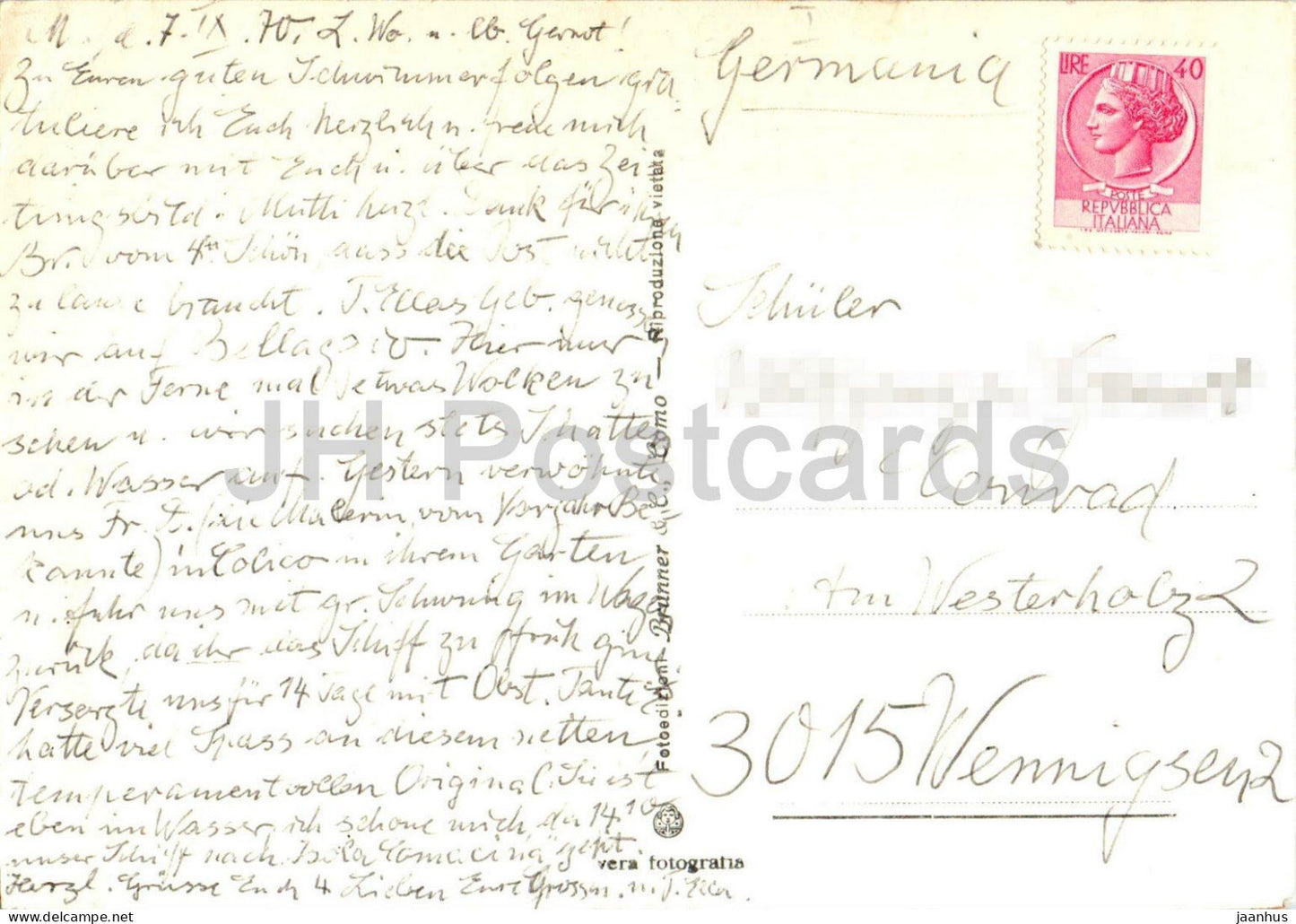 Menaggio - Lago di Como - Lake Como - town - harbor - sailing boats - promenade - multiview 112-155 1970 - Italy - used