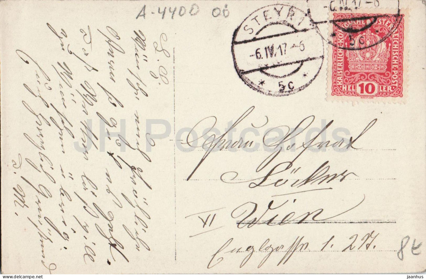 Steyr - Haus am Flussufer - Maison au bord de la rivière - photo - carte postale ancienne - 1917 - Autriche - utilisée