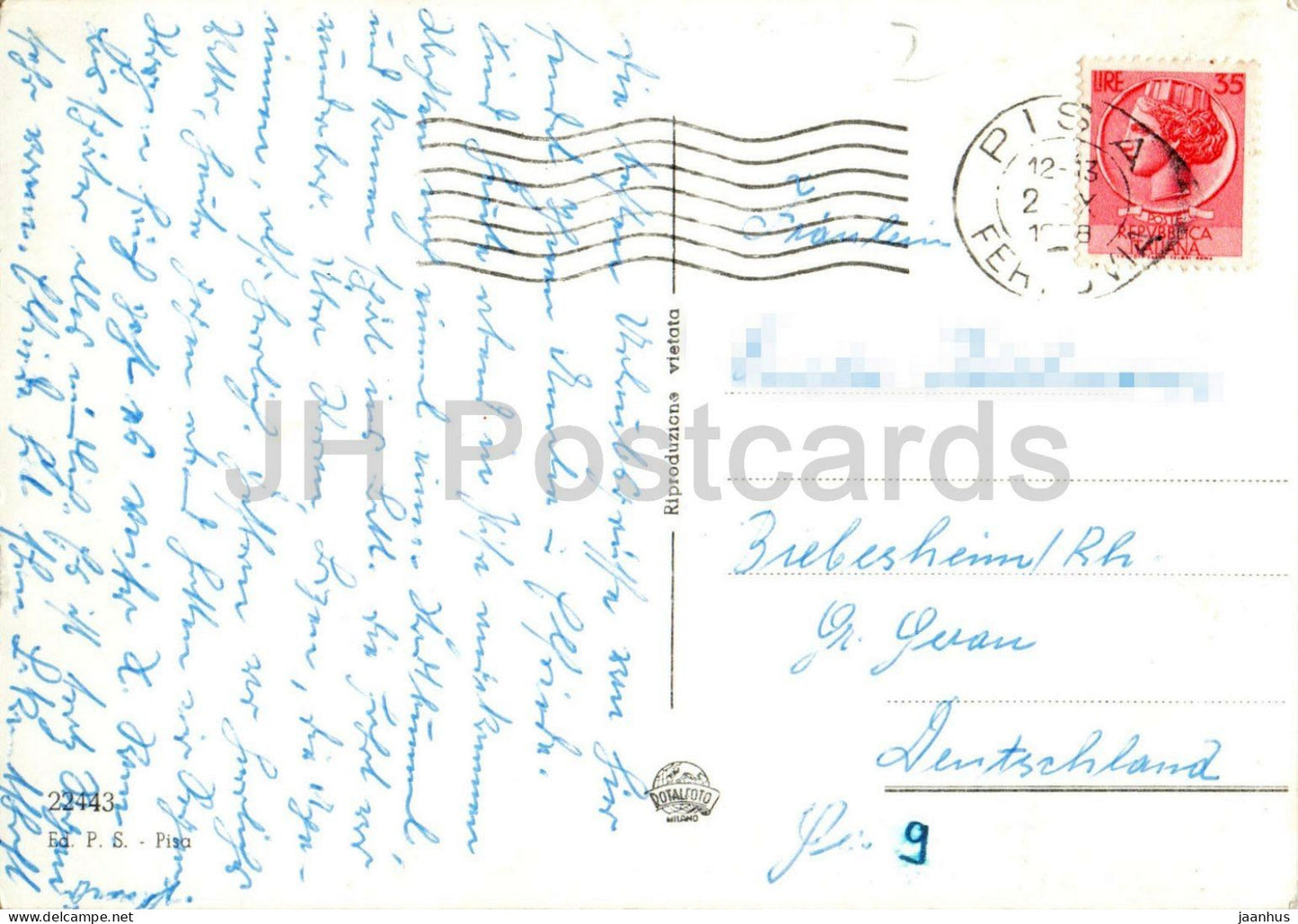 Souvenirs d Italie - Rom Venedig Pisa Mailand Capri Neapel - Mehransichten - 22443 - alte Postkarte - 1958 - Italien - gebraucht