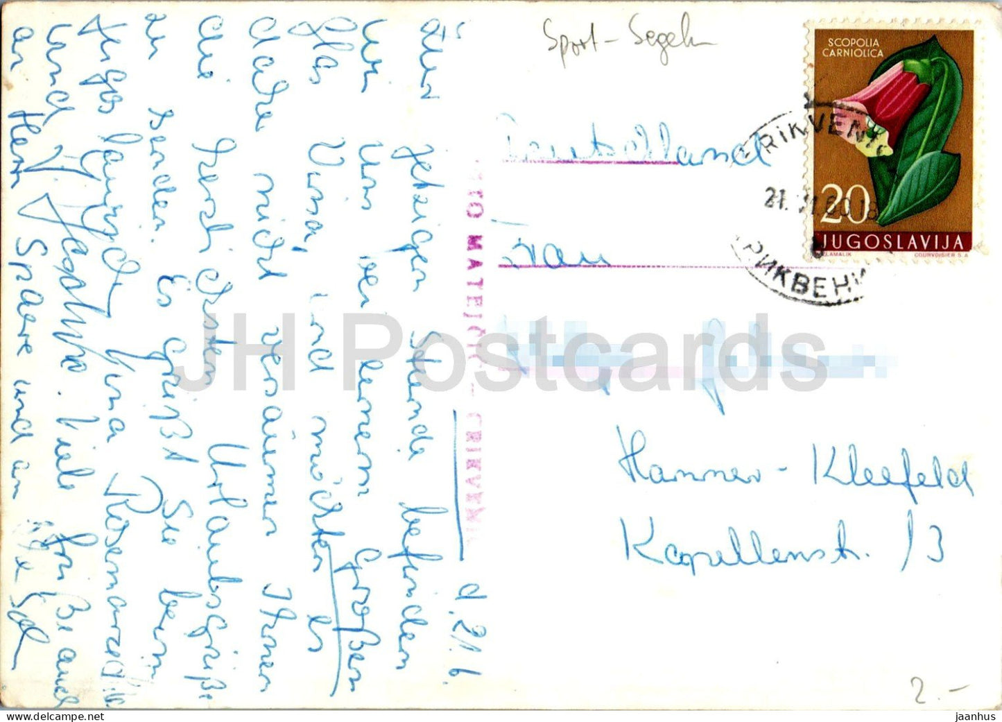 Crikvenica - Regatta - Segelboot - Hafen - Küstenstadt - Foto - alte Postkarte - 1960 - Kroatien Jugoslawien - gebraucht
