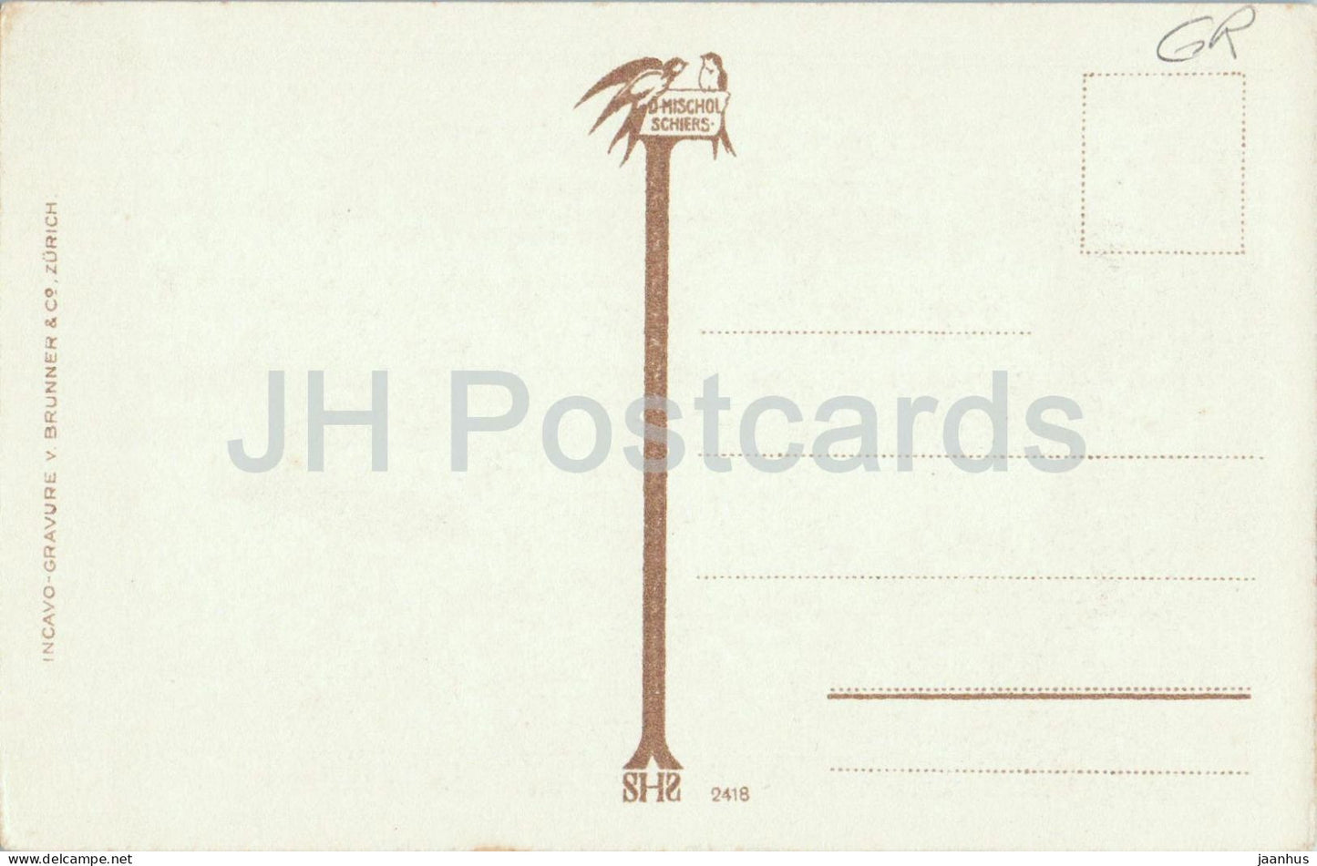 Heimat - Alpine building - Series - 2418 - old postcard - Switzerland - unused