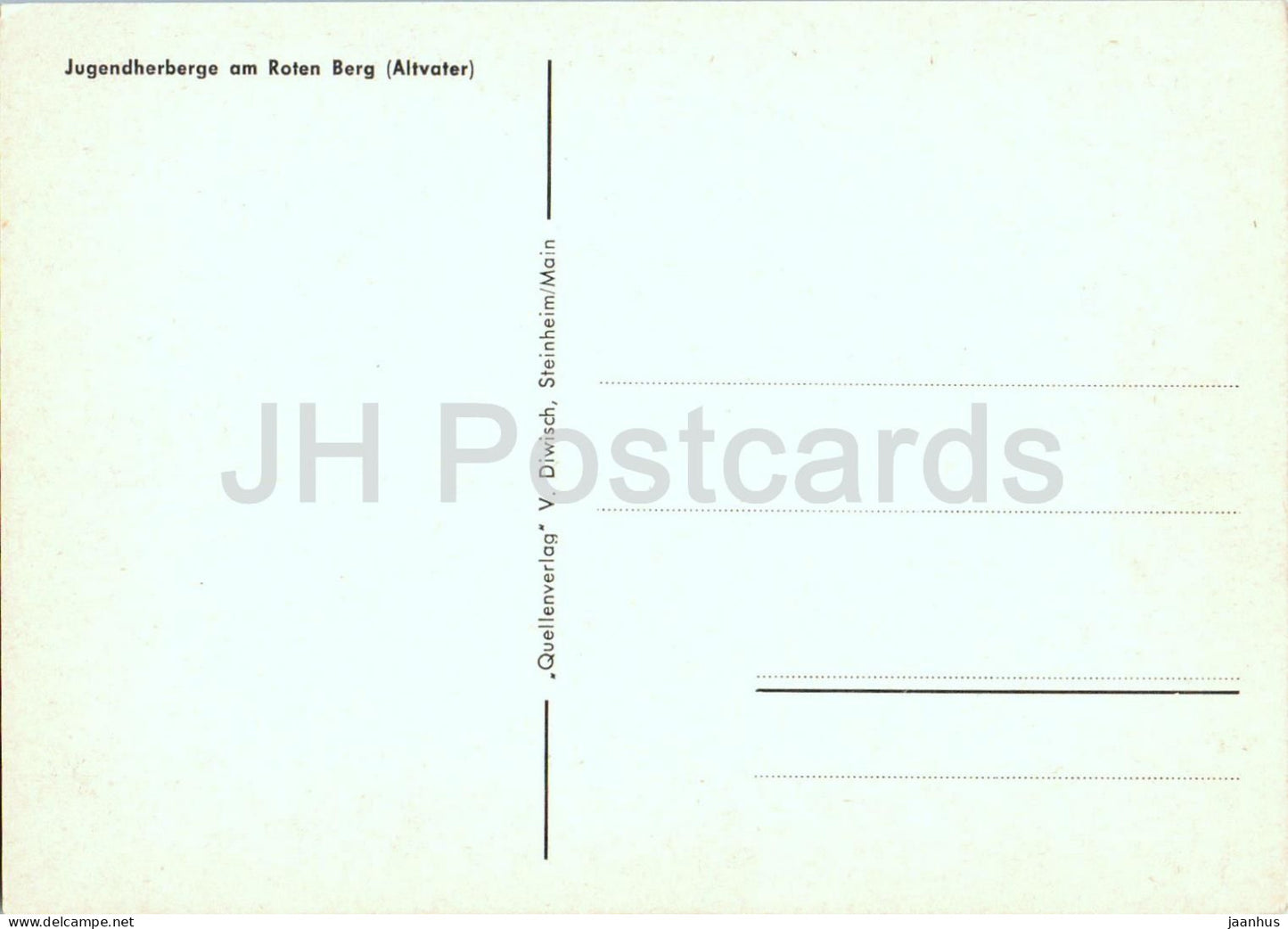 Jugendherberge am Roten Berg - Altvater - Youth Hostel - Schlesien - Silesia - old postcard - Poland - unused