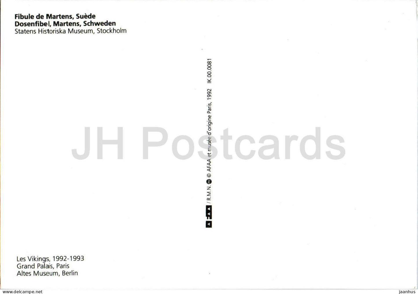 Stockholm - Fibule de Martens - Martens Fibula - vikings - Statens Historiska Museum - Sweden - unused