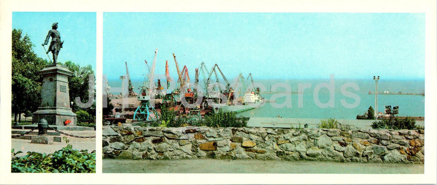Taganrog - monument to Peter I - port - ship - 1978 - Russia USSR - unused