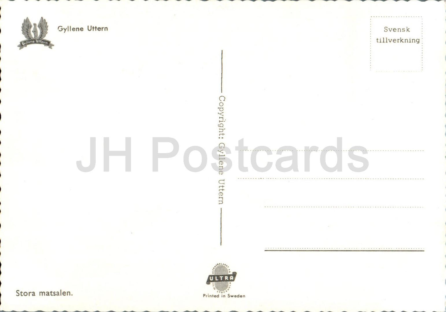 Gyllene Uttern - Stora matsalen - Golden Otter - La salle à manger principale - hôtel - Suède - inutilisé